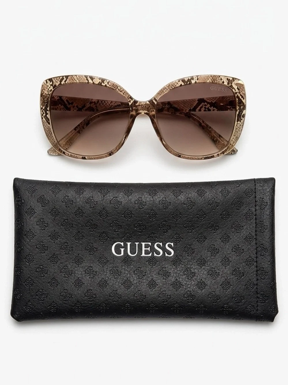 Guess Factory Women's Snakeskin Print Butterfly Sunglasses(Model GF0383) w/ Case